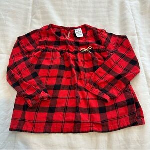 Carter's Red and Black Checkered Toddler flannel Shirt 3t